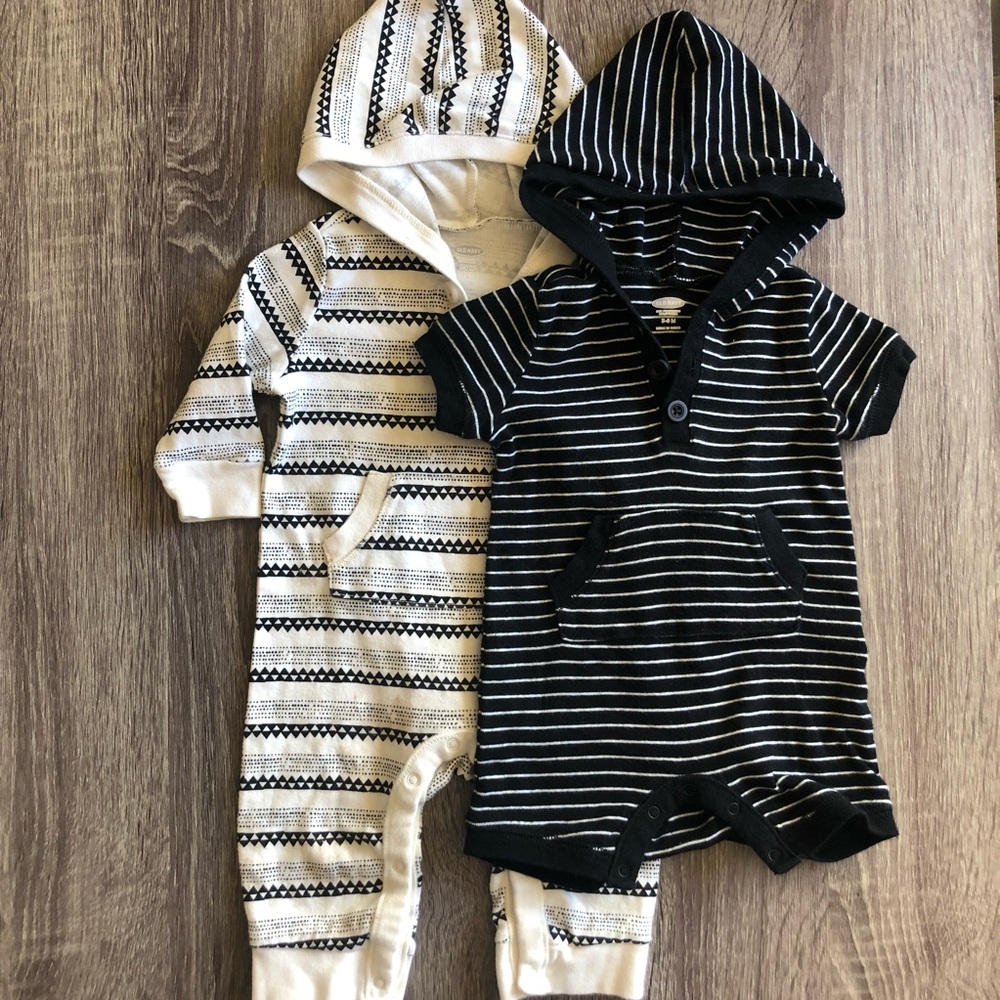 Old Navy Rompers. Size 3-6 months.